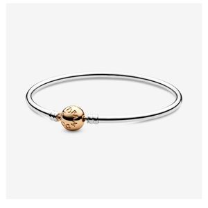 brand new 14k gold clasp w/ silver pandora bangle